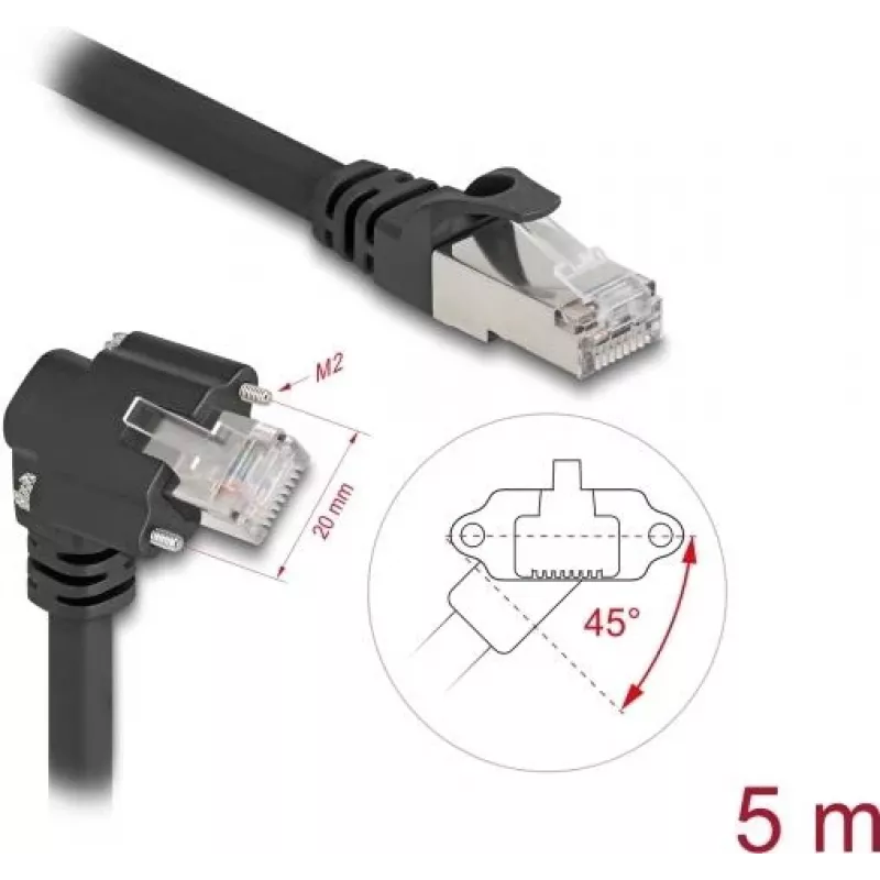 DeLOCK tinklo laidas juodas 5 m Cat6 S/FTP RJ-45