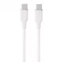 Silikoninis kabelis USB Type-C - Type-C, 60W (baltas, 3m)