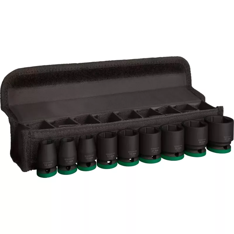 Smūginių galvučių rinkinys Bosch Powertools PRO 1/2 colio 9 vnt., juodas