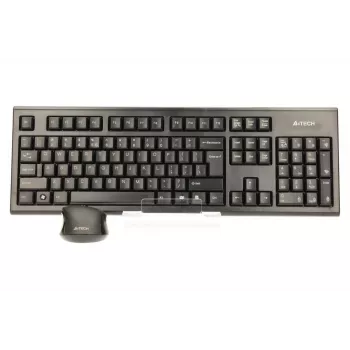 A4Tech 7100N stalinis klaviatūros rinkinys su pele RF belaidė QWERTY anglų Juoda