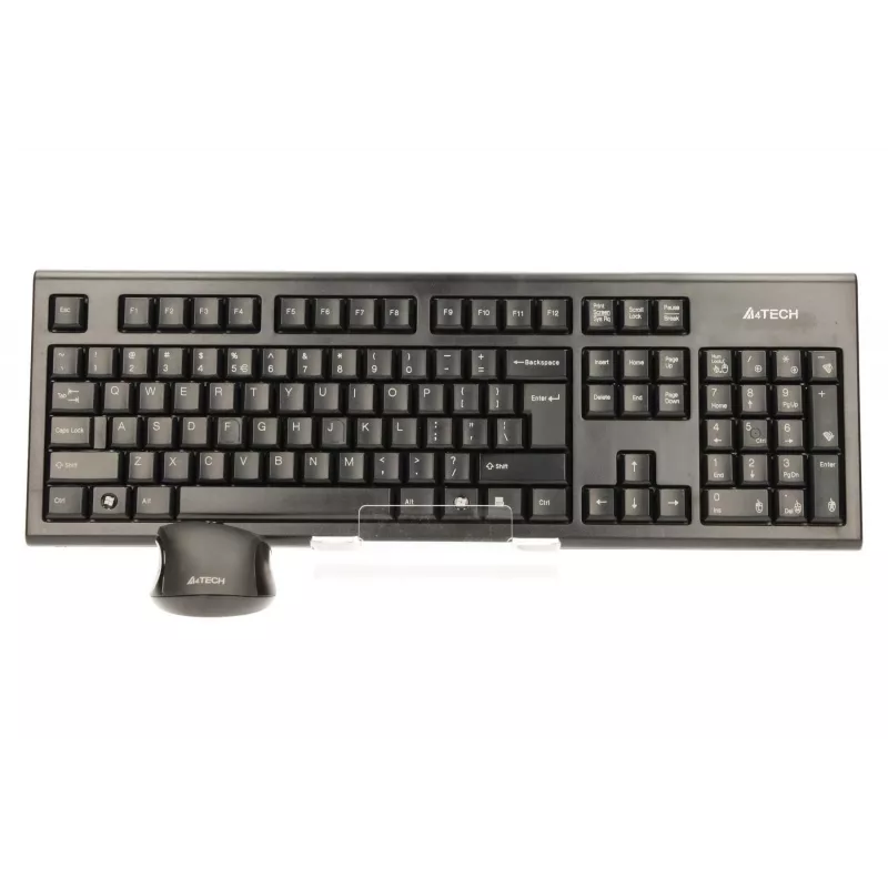 A4Tech 7100N belaidė klaviatūra su pele RF Wireless QWERTY juoda