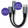 Adapteris 2-in-1 USB-C USB-C 3,5 mm lizdas PD 15W