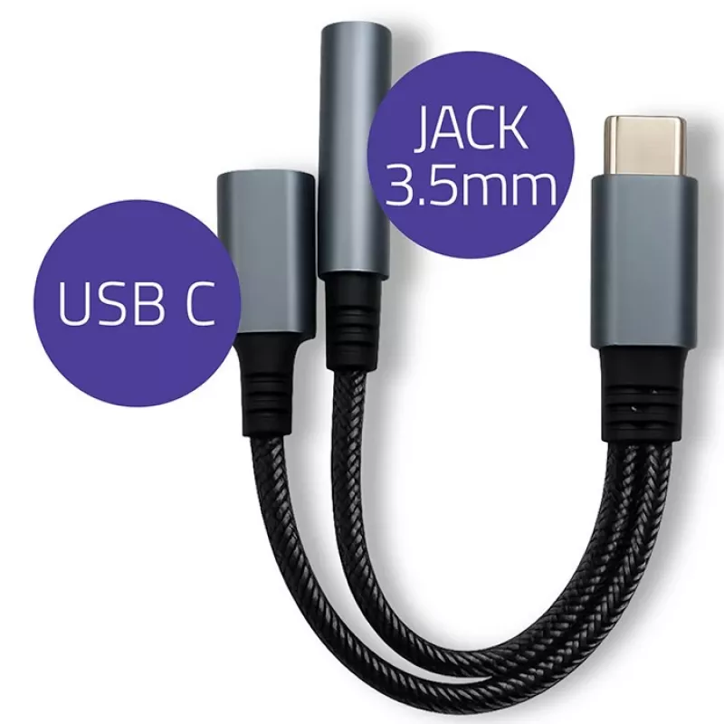 Adapteris 2-in-1 USB-C USB-C 3,5 mm lizdas PD 15W