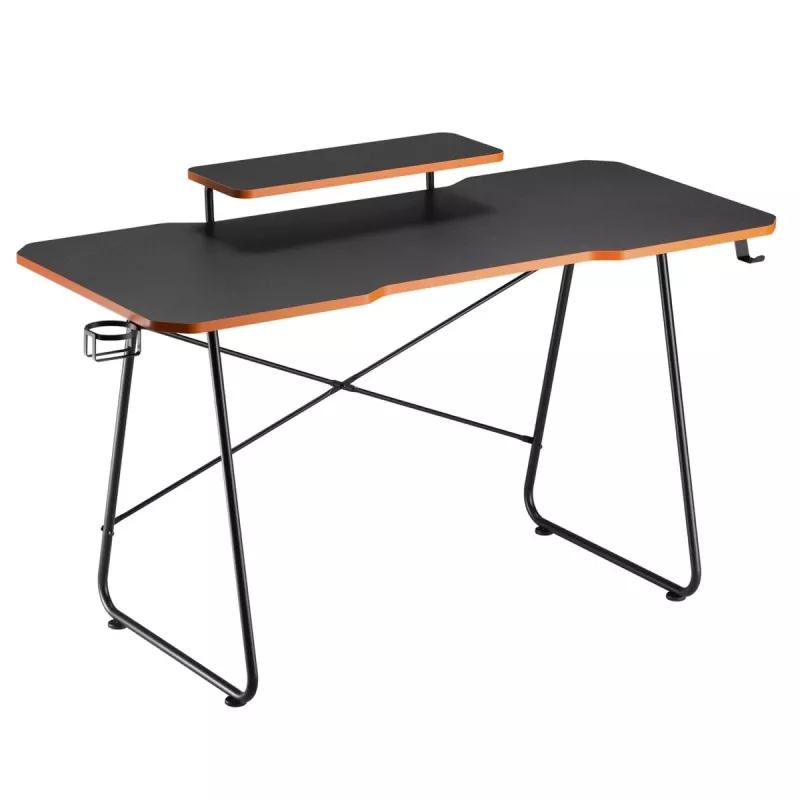 Maclean NanoRS žaidimų stalas su monitoriaus lentyna, maks. 50 kg, aukštis 850 mm, juodas RS170, žaidimų stalas, juodas