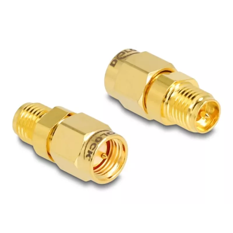 DeLOCK adapteris RP-SMA lizdas į SMA kištuką 9 mm skersmuo 18 mm plotis