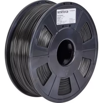 Renkforce RF-4511188 3D spausdinimo medžiaga Polipieno rūgštis (PLA) Juoda 1 kg (RF-4511188)