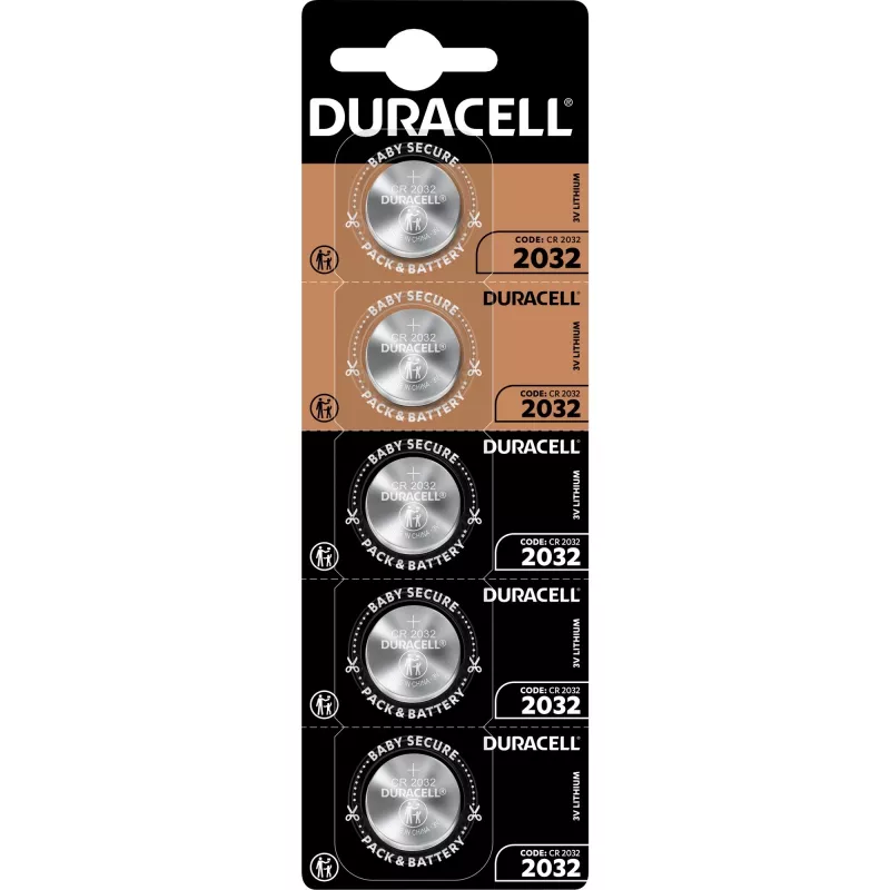 Mygtukinė baterija Duracell Procell CR2032 ličio, 3V, 5 vnt. pakuotė