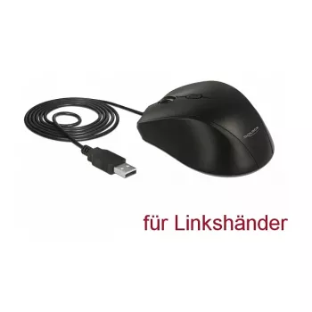 Pelė DeLOCK 12548 biuro kairiarankiams USB Type-A optinė 2400 DPI