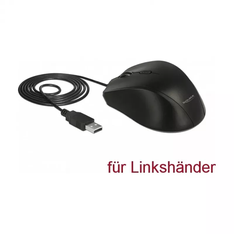 Pelė DeLOCK 12548 biuro kairiarankiams USB Type-A optinė 2400 DPI