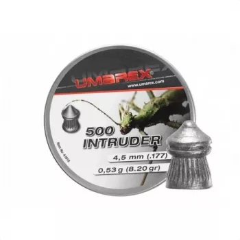 Šratiniai šoviniai Umarex Intruder smailūs briaunoti 4,5 mm, švininis diabolo, 0,52 g, 500 vnt., srieginis vamzdis