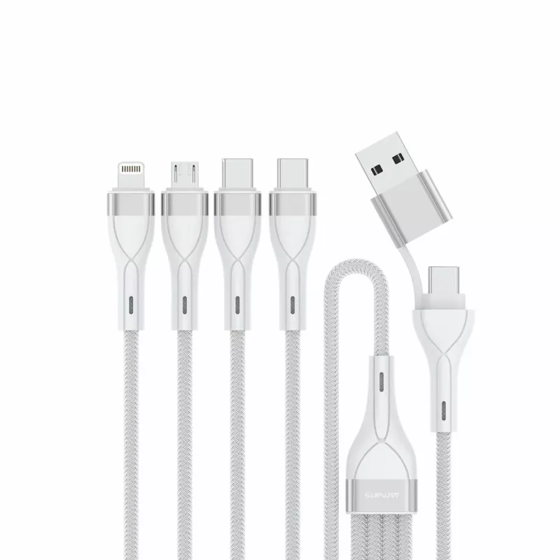 4smarts 541024 USB laidas 1,2 m USB A/USB C USB C/Micro USB-A/Lightning baltas (541024)