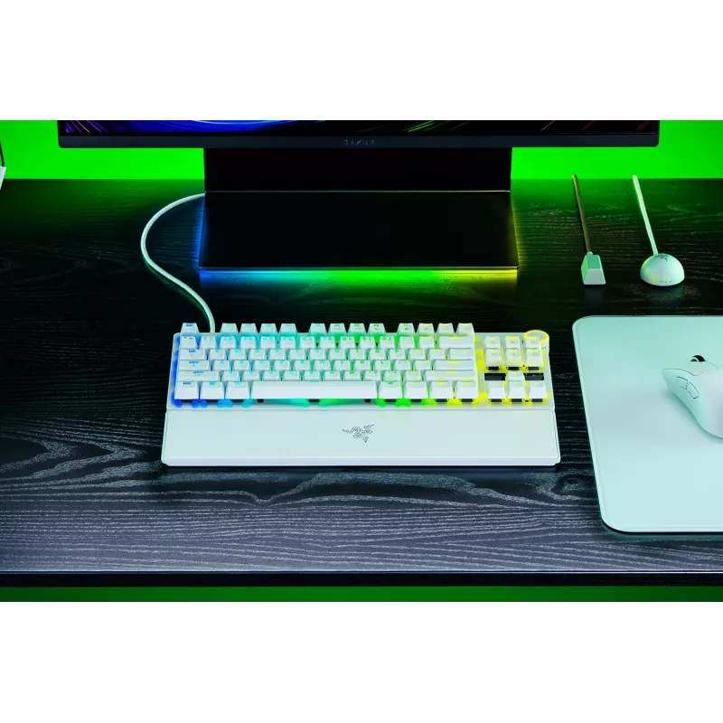 Razer Huntsman V3 Pro Tenkeyless 8KHz | Žaidimų klaviatūra | Laidinė | JAV | Balta | „Razer Analog Optical Switch Gen-2“