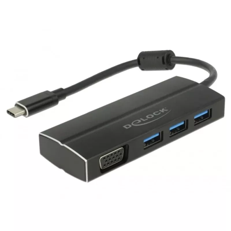 Nešiojamojo kompiuterio dokas DeLOCK 63932 USB 3.2 Gen 1 Type-C juodas