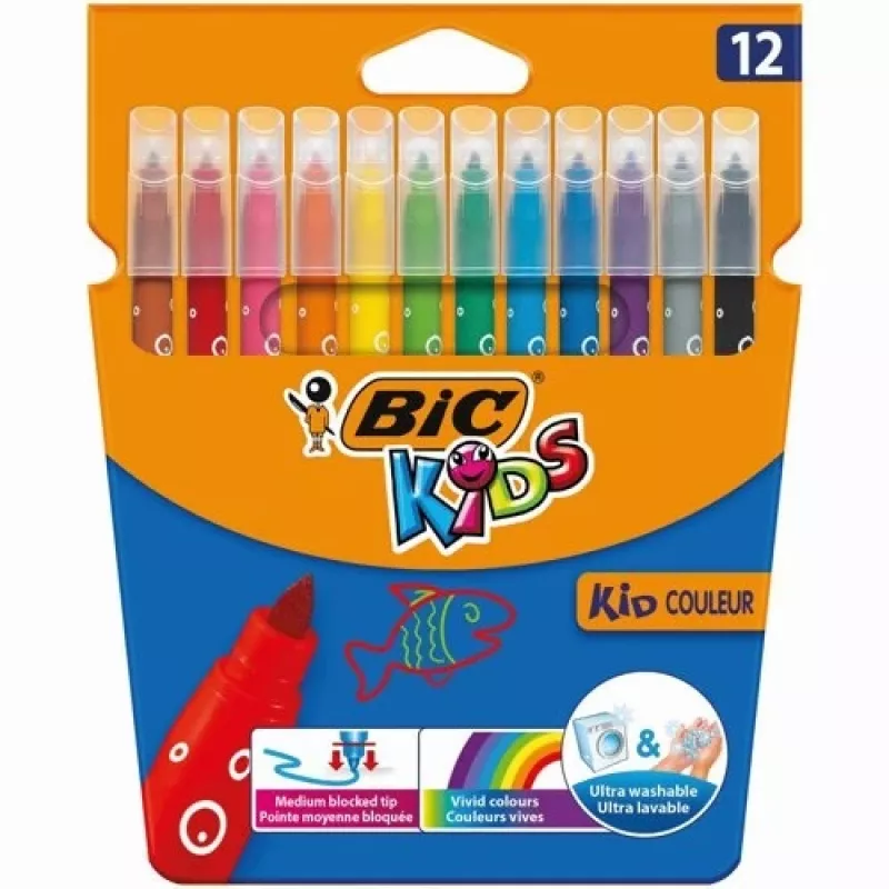 BIC Flomasteriai CF KID750 12 spalvų 9202937