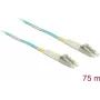 DELOCK InfiniBand / šviesolaidinis kabelis 75 m MMF OM3 2x LC – Akvamarino spalva