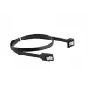SATA III laidas LANBERG CA-SASA-13CU-0050-BK 0,5 m, SATA 7 kontaktų į 7 kontaktus, 6 Gbit/s, juodas