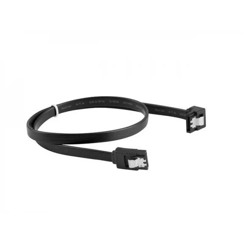 SATA III laidas LANBERG CA-SASA-13CU-0050-BK 0,5 m, SATA 7 kontaktų į 7 kontaktus, 6 Gbit/s, juodas