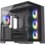 Silentware View A-RGB Juoda PC korpusas VIEWJuoda — vidutinio dydžio bokšto korpusas su A-RGB apšvietimu