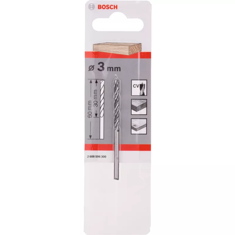 Bosch standartinis smaigtinis grąžtas 3 mm skersmens 61 mm ilgio