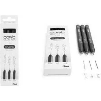 COPIC Multiliner smulkus rašiklis juodas 0,05 + 0,1 + 0,3 mm, 3 vnt. (22075631)