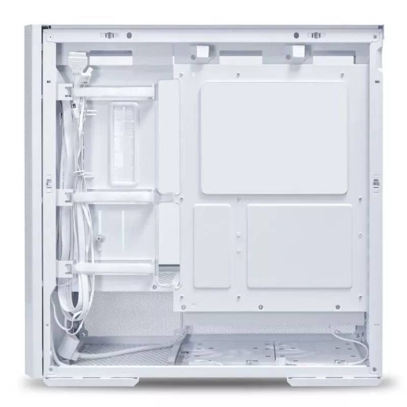 MidiTower PC korpusas Lian Li LANCOOL 207 — baltas, permatomas skydelis, palaiko ATX/MicroATX/MiniITX, be maitinimo bloko