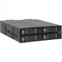 ICY DOCK - ToughArmor MB720MK-B V3 - 4x PCIe 4.0 M.2 NVMe į 4x OCuLink 1x 5,25 col. lizde, mobilus stovas, metalinis, juodas, su raktu (tri-mode suderinamas)