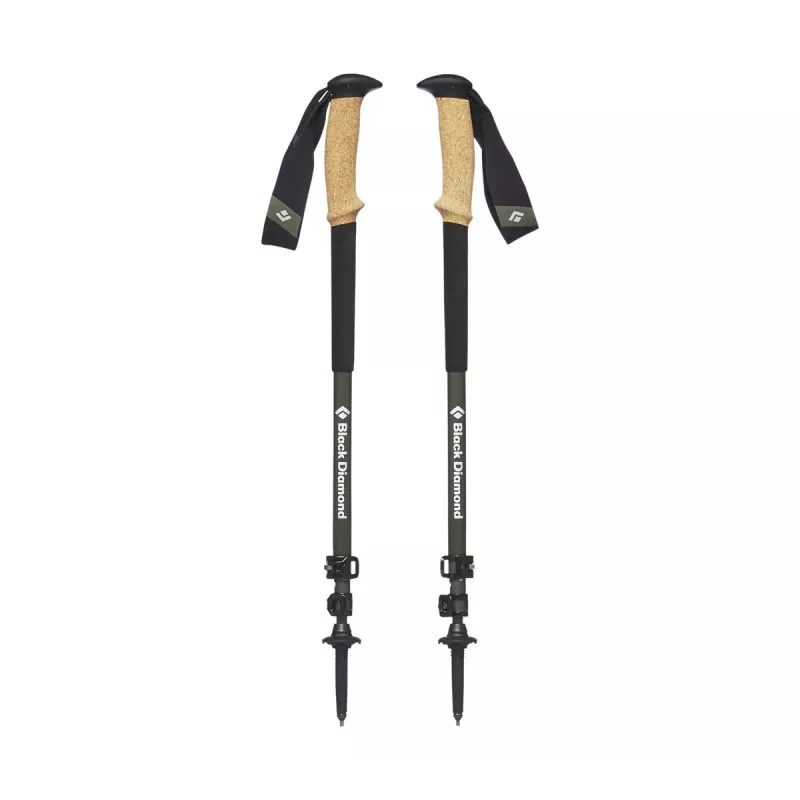 Juoda Diamond Alpine Carbon Cork lazdos žygiams Unisex teleskopinės