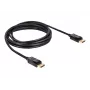 DisplayPort laidas DeLOCK 82424 3 m kištukas-kištukas auksinis juodas