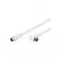 Wentronic Goobay SAT kampinė jungiamoji kabelis, F-Quick, 100% ekranuota, balta, 5 m - F-Plug (Quick) F-Plug (Quick) 90° (67350)