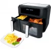 Dual Air Fryer HF 9500 DUO (juoda, 2.400 W, 2 krepšiai 6 l + 3,5 l)