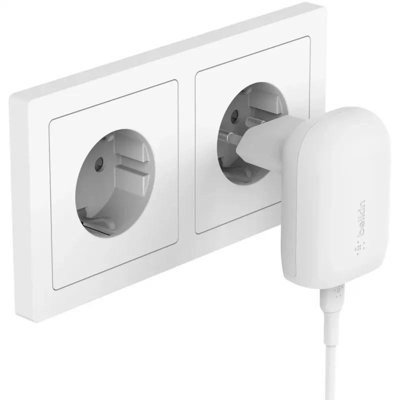 Belkin BoostCharge sieninis įkroviklis - maitinimo šaltinis - PPS technologija - 30 vatų - 3 A - PD 3.0 (24 kontaktų USB-C)