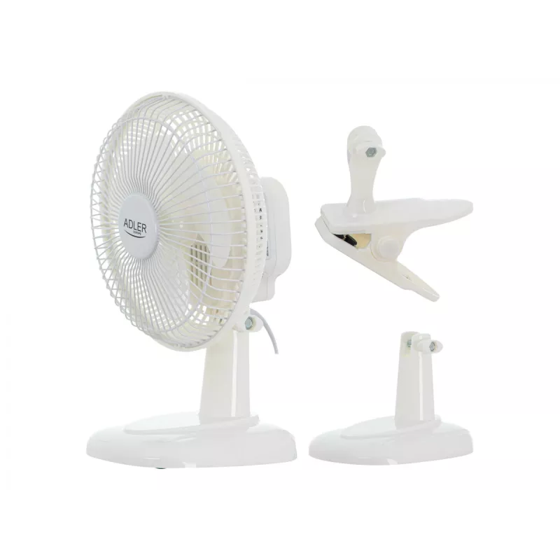 Adler | Ventiliatorius su spaustuku | AD 7317 | Stalinis ventiliatorius | Balta | Skersmuo 15 cm | Greičių skaičius 2 | 30 W