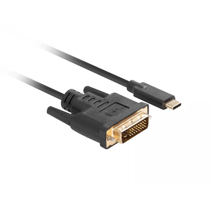 Vaizdo kabelio adapteris LANBERG CA-CMDV-10CU-0030-BK, USB Type-C į DVI-D, 3 m, juodas