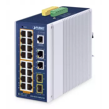Valdomas komutatorius PLANET IP30 16 prievadų L2/L4 Gigabit Ethernet PoE