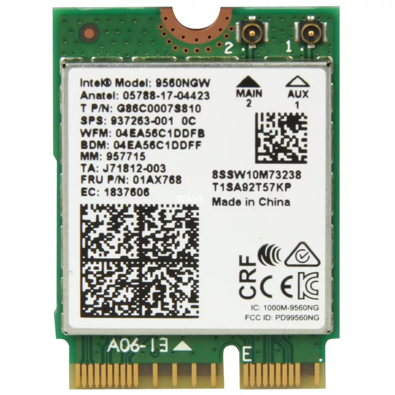 Intel Wireless-AC 9560 - tinklo adapteris - M.2 2230 - 802.11b, 802.11a, 802.11g, 802.11n, 802.11ac, Bluetooth 5.0