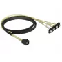SCSI kabelis DeLOCK 85685 Juoda Geltona 1 m 1 x Mini SAS HD SFF-8643 4 x SATA 7 kontaktų