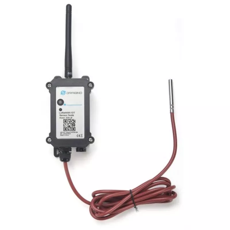 Temperatūros jutiklio mazgas DRAGINO D20S-LB-EU868 LoRaWAN IP67, skirtas lauko stebėjimui