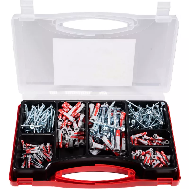 FISCHER tvirtinimo rinkinys Meister-Box XL 210 vnt. – inkarų, varžtų ir kaiščių asortimentas