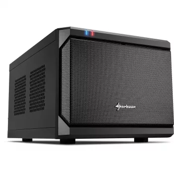 Sharkoon QB One Schwarz - Midi/Minitower ITX, Mini-ITX 3,5 - PC-/Server Netzteil Kühler - USB, USB 2.0, USB 3.0