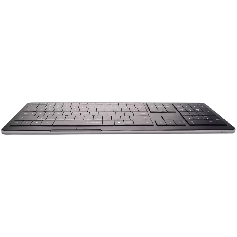 Belaidė klaviatūra CLEVETURA CLVX 1 Touch-On-Keys AI, ANSI US Windows išdėstymas, žirkliniai jungikliai, aliuminio korpusas, interaktyvus RGB
