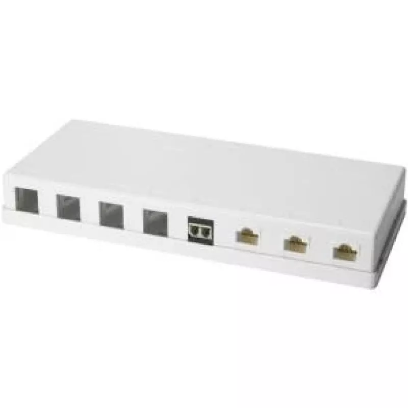 LOGILINK- Keystone Surface Mount Box 8 prievadų UTP, balta, tuščia (NK4035)