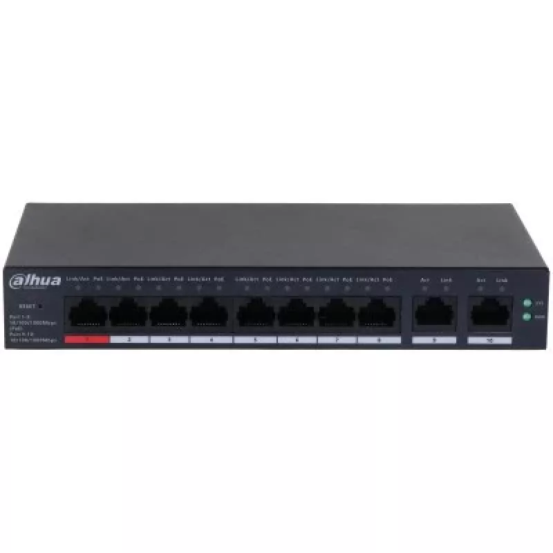 Dahua Technology DH-CS4010-8GT-110 tinklo komutatorius Valdomas L2 Gigabit Ethernet (10/100/1000) Power over Ethernet (PoE) Juodas