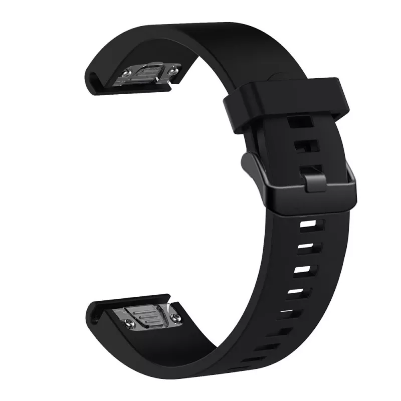Silikoninis laikrodžio dirželis FIXED, skirtas Garmin QuickFit 20 mm, juodas