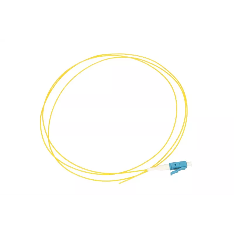 Extralink LC/UPC „Pigtail“, vienmodis G.652D, 900 µm PVC, 1 m, FTTH, geltonas
