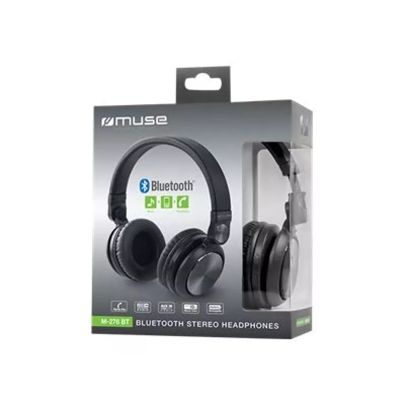 Ausinės / headset Muse M-276BT laidinės ir belaidės, ant ausų, skambučiai/muzika, Bluetooth, juodos