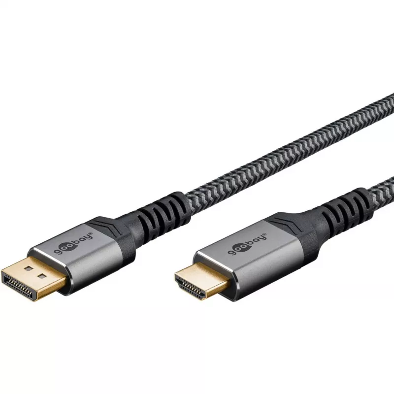 Goobay 65271 vaizdo kabelis-adapteris 5 m DisplayPort HDMI pilkas (65271)