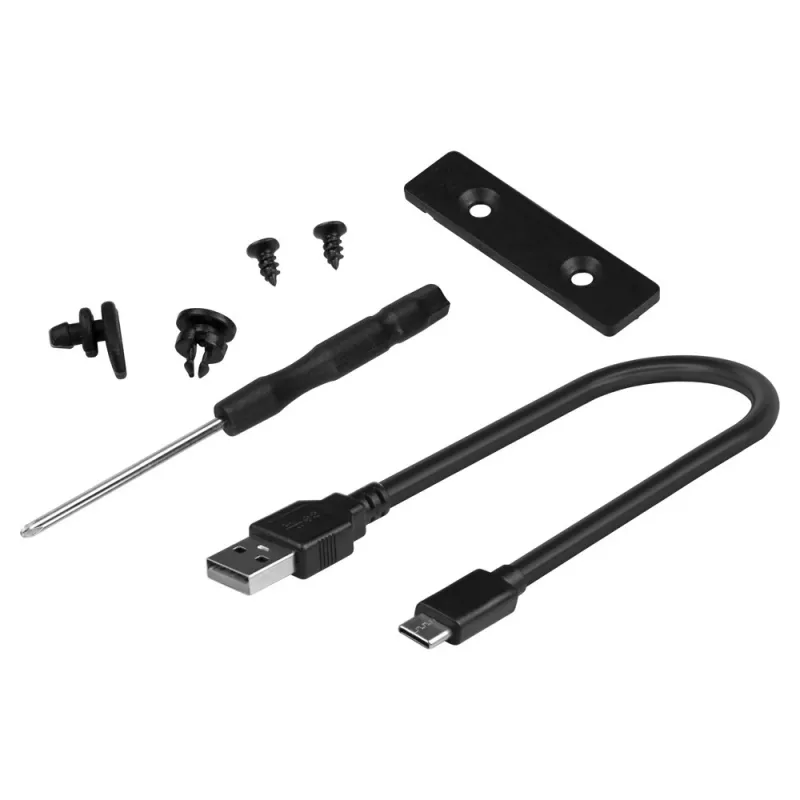 SSD dėklas SAVIO AK-84 juodas M.2 diskams, USB 10 Gbit/s (Type-A / Type-C), aliuminis + ABS