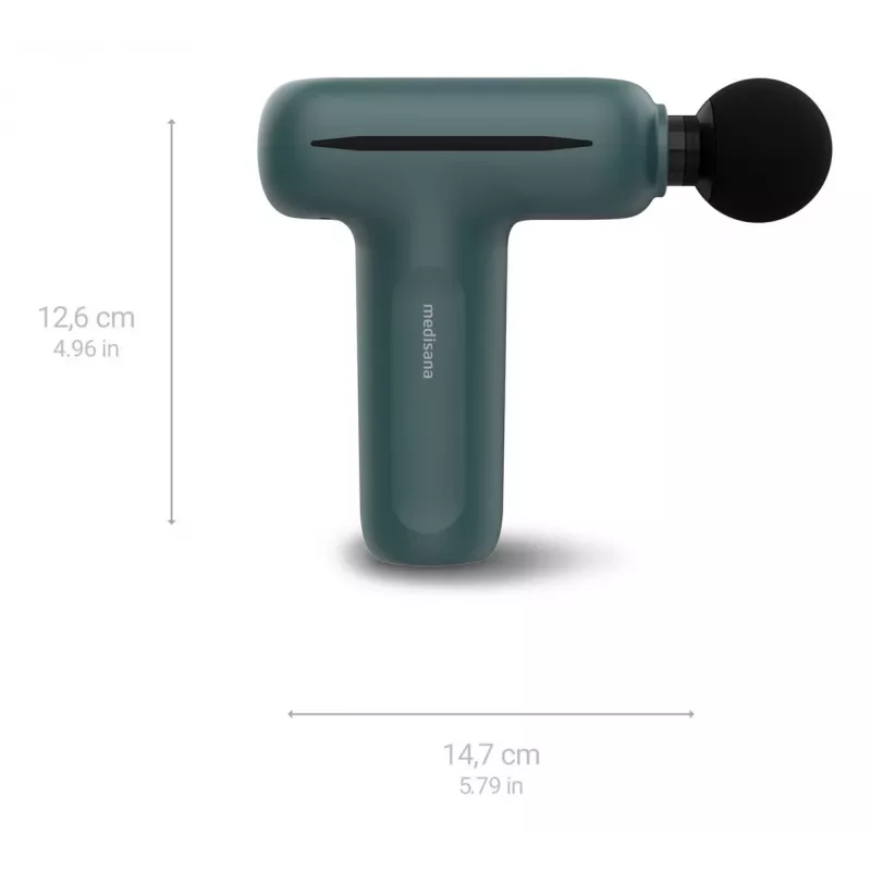 Medisana MG 200 raumenų masažuoklis su 4 galvutėmis, vibracinis, 3000 RPM, 8 mm amplitudė, Li‑Ion 7.4V, USB įkrovimas