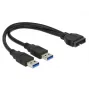 USB laidas DeLOCK 0,25m USB3.0/2xUSB3.0 83910