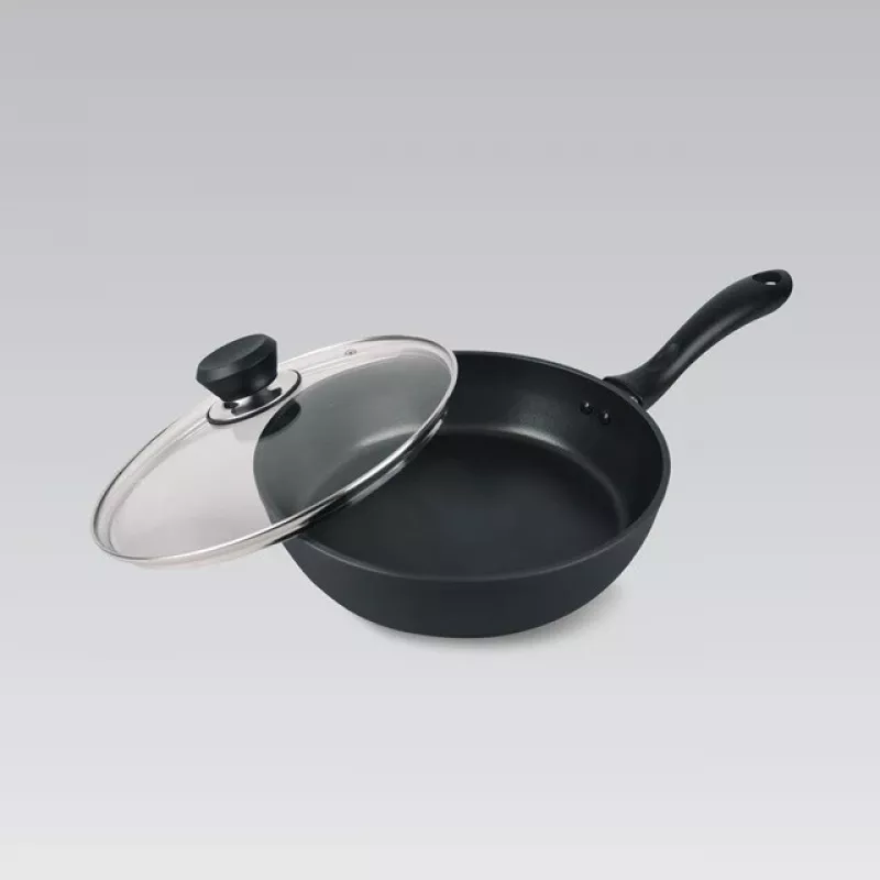 Maestro MR-1205-28 keptuvė su dangčiu, 28 cm, juoda